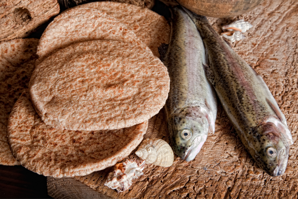 Eating fish with bread