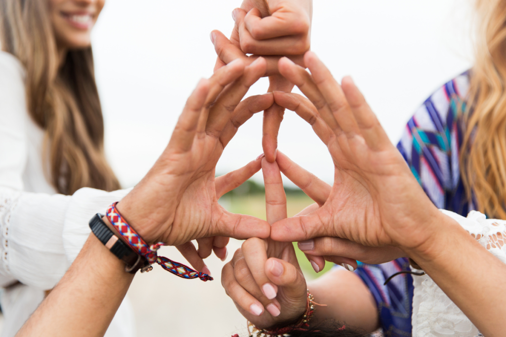 Fingers Made Into a Peace Symbol