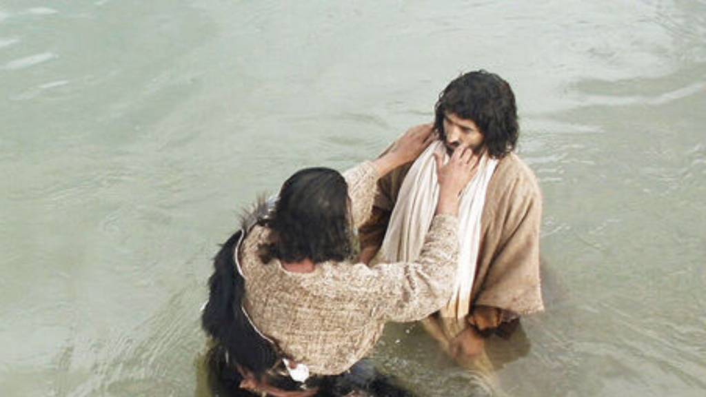Jesus being baptized